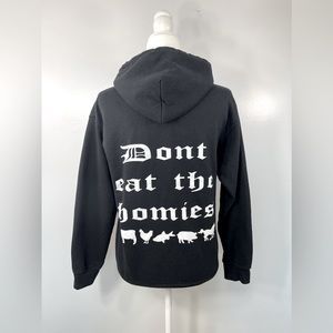 Don’t Eat The Homies black graphic hooded sweatshirt. Unisex size small.